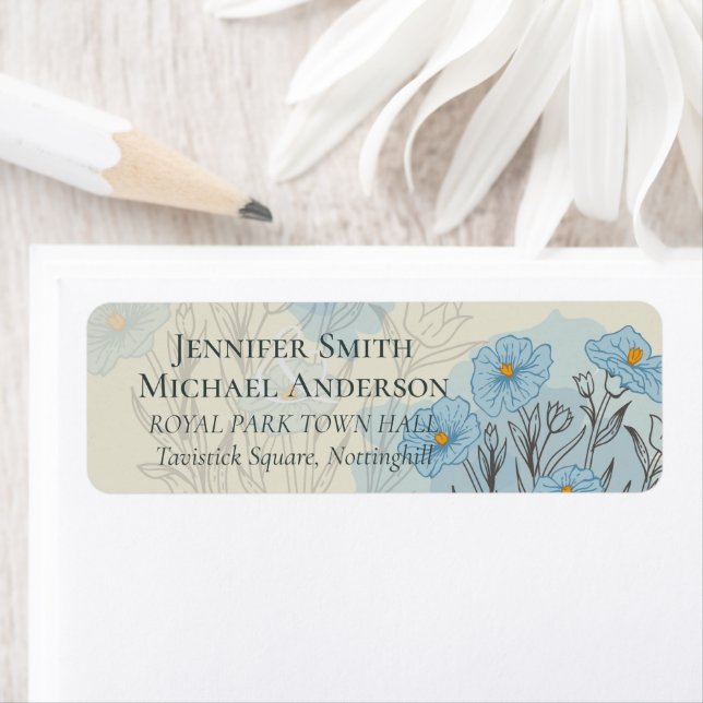 Modern Blue Floral Abstract Wedding (Insitu)