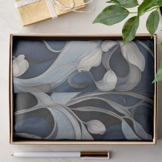 Modern Blue Floral Decoupage  Tissue Paper (Creator Uploaded)