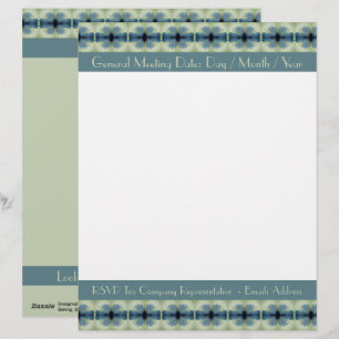 Modern Blue Floral Letterhead