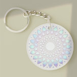 Modern Blue Floral  Lotus Mandala Keychain<br><div class="desc">Unique artistic design featuring faux foil lotus mandala. Great design for an energy worker,  counsellor life coach and more.</div>