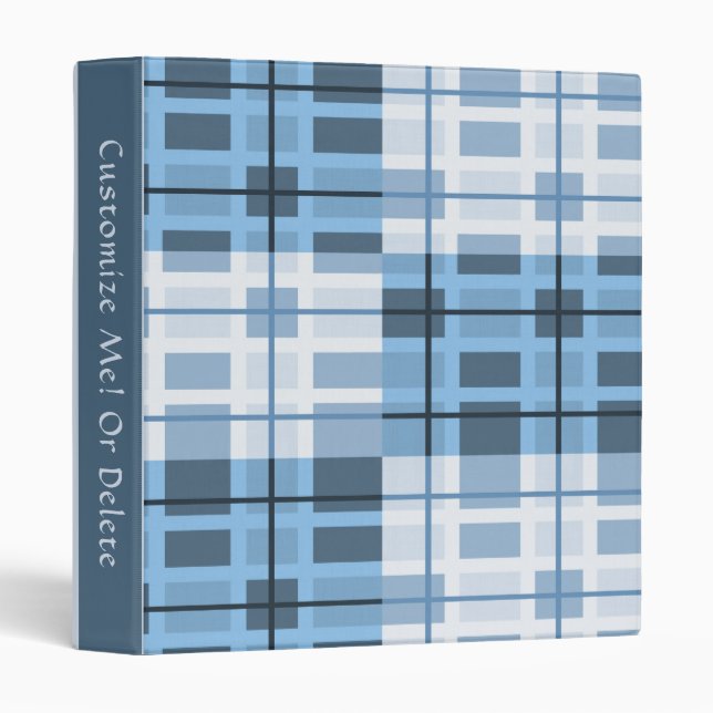 Modern Blue Geometric Design Name Personalized Binder (Front/Spine)