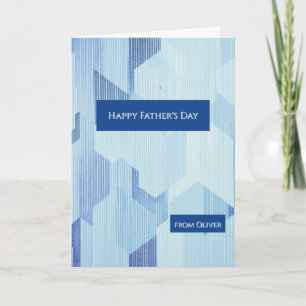 Modern Blue Geometric Happy Father's Day Card