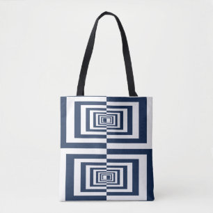 Modern Blue Geometric Pattern Tote Bag