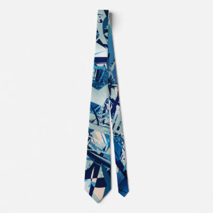 Modern Blue Geometric Shapes Tie