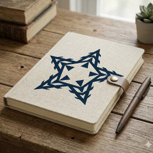 Modern Blue Geometric Star Personalized Notebook