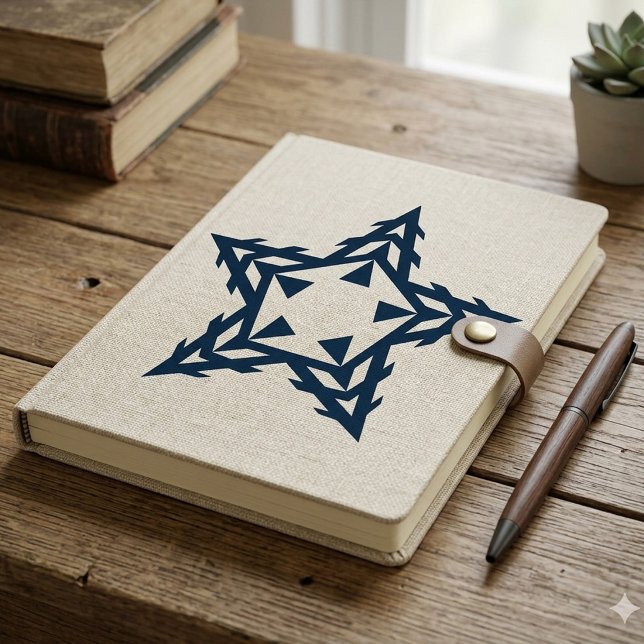 Modern Blue Geometric Star Personalized Notebook (Creator Uploaded)