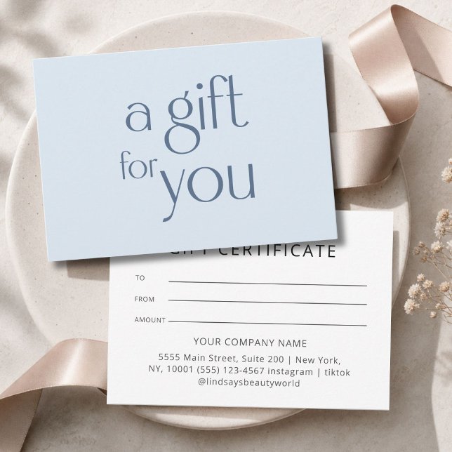  Modern Blue Gift Certficate (Modern  Blue Gift Certficate)
