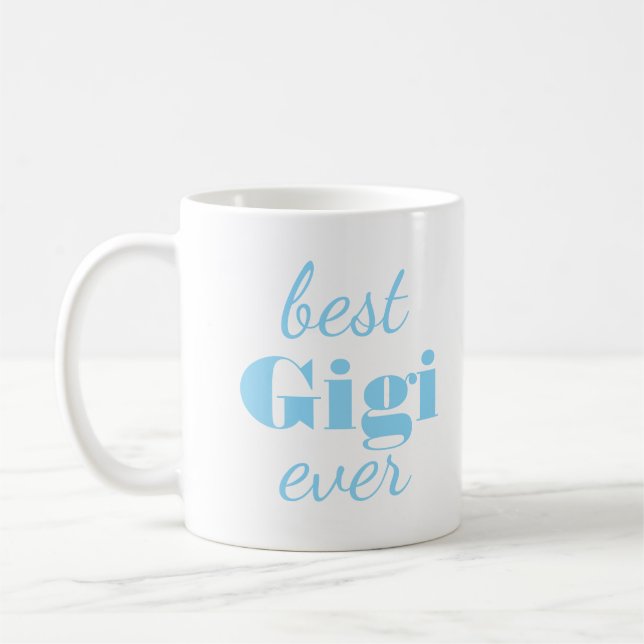 Modern Blue Gigi Personalized Custom  Mug (Left)