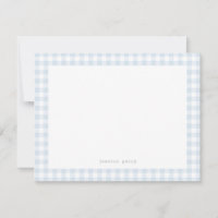 Modern Blue Gingham Typewriter Name
