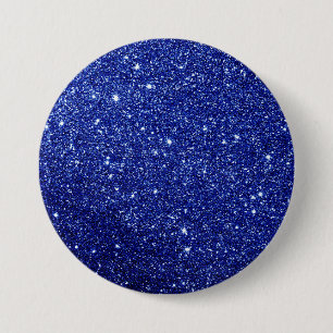 Modern Blue Glitter  3 Inch Round Button