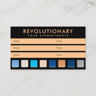 Modern Blue Gold Eyeshadow Pallete Makeup Artist  Appointment Card