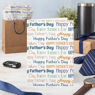 Modern Blue Gold Green Typography Father’s Day Card