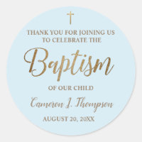 Modern Blue Gold Name Baby boy Baptism
