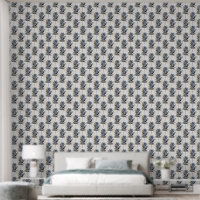 Modern Blue Gold Palm Leaves