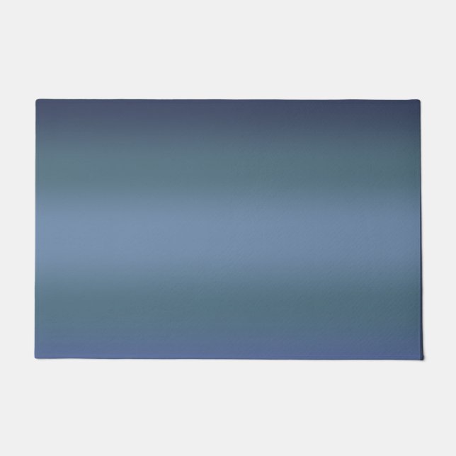 Modern blue gradient Watercolor galaxy  Doormat (Front)