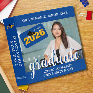 Modern Blue Graduate Photo Binder Class of 2026