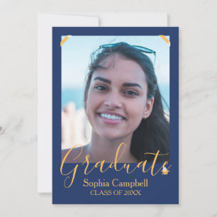 Modern Blue Graduation Invitation