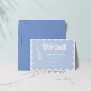 Modern Blue Graduation Invitation