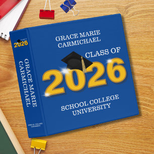 Modern Blue Graduation Personalized Binder 2026