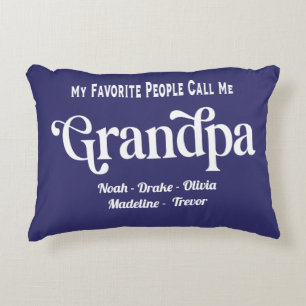 Modern Blue Grandpa Accent Pillow