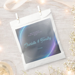 Modern Blue Gray Purple Electric Neon Glow Wedding Favour Bag