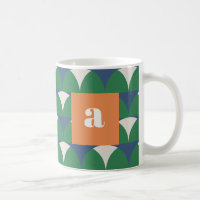 Modern blue green geometric retro personalized cof