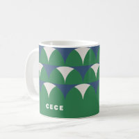 Modern blue green geometric retro personalized cof