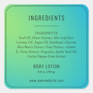 Modern Blue Green Ingredient List Product Label