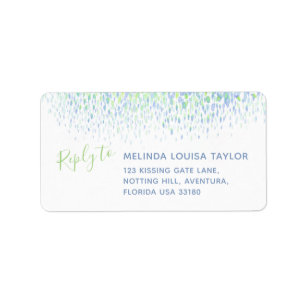 Modern blue green watercolor dabs address labels