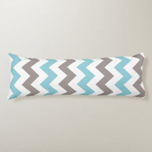 Modern Blue Grey Chevron Pattern Body Pillow