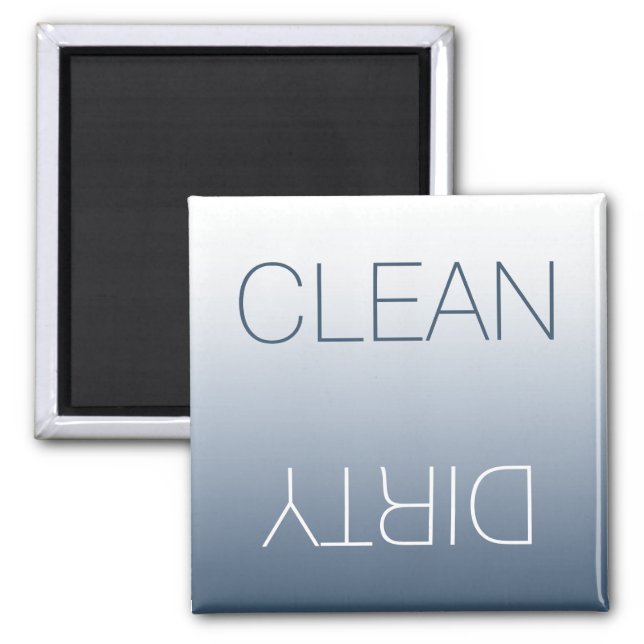 Modern Blue-Grey Clean or Dirty Dishwasher Magnet (Front)