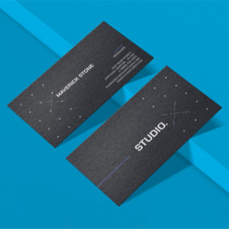 Modern Blue Grey Tech IT Design Dark Business Card