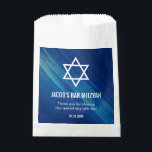 Modern Blue Grunge Bar Mitzvah Personalized Favour Bag<br><div class="desc">Modern navy blue grunge Bar Mitzvah paper favour bags. Easily personalize for custom party favours.</div>
