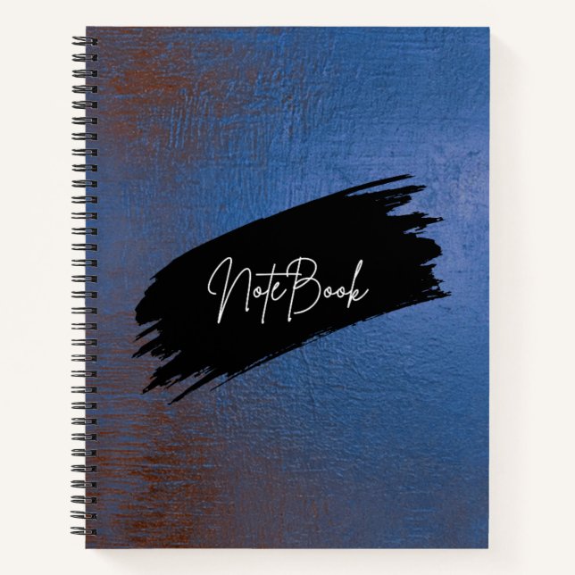 Modern Blue Grunge Spiral Journal (Front)