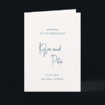 Modern Blue Handwritten Script Elegant Wedding Program<br><div class="desc">Elegant wedding program featuring a simple and classic design with your names in a modern script and your details in a combination of traditional serif and italic fonts.</div>