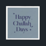 Modern Blue Happy Challah Days Hanukkah  Napkin<br><div class="desc">© Gorjo Designs. Made for you via the Zazzle platform.

// Need help customizing your design? Got other ideas? Feel free to contact me (Zoe) directly via the contact button below.</div>