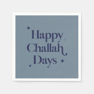 Modern Blue Happy Challah Days Hanukkah Napkin