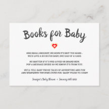 Modern Blue Heart Bring A Book Baby Shower