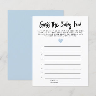 Modern Blue Heart Guess The Baby Food Shower Game