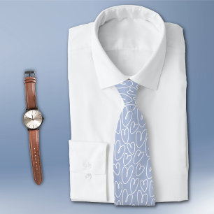 Modern Blue Heart Tie