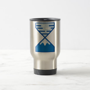 Modern Blue Hourglass Mountain Nature Travel Mug
