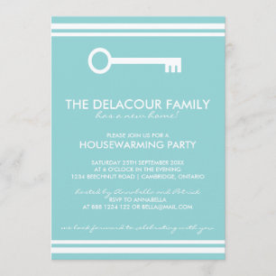 Modern Blue Housewarming Party Invitation