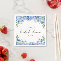 Modern Blue Hydrangea Floral Bridal Shower