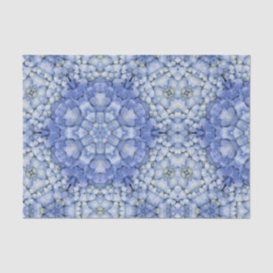Modern Blue Hydrangea Floral Kaleidoscope Tissue Paper