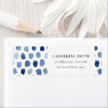 MODERN BLUE INDIGO WATERCOLOR DOTS ADDRESS LABEL<br><div class="desc">If you need any further customisation please feel free to message me on yellowfebstudio@gmail.com</div>