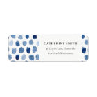 MODERN BLUE INDIGO WATERCOLOR DOTS ADDRESS LABEL