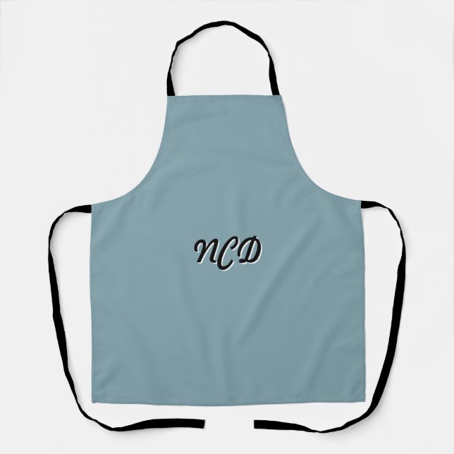 Modern Blue Initial Apron (Front)