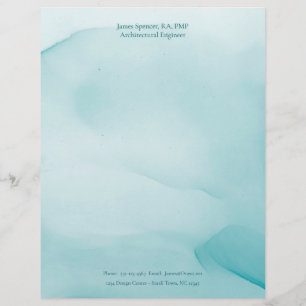 Modern Blue Ink Design Personalized Stationery 