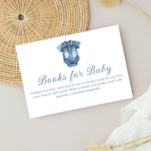 Modern Blue Jean Baby Denim Books for Baby Shower Enclosure Card