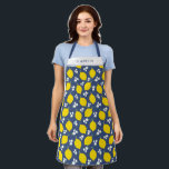 Modern Blue Lemon Floral Pattern Baking Apron<br><div class="desc">A beautiful blue and yellow baking apron featuring a pretty lemon pattern. Makes a great gift for a friend. Personalize it for a cute birthday gift. Designed for you by blackberry Boulevard.</div>
